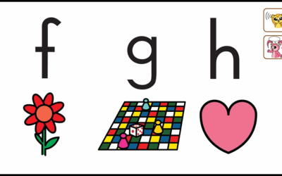 Flower, game, heart! Let’s practice the sounds f, g and h! お花、ゲーム、ハートでf, g, h の音を練習しましょう！