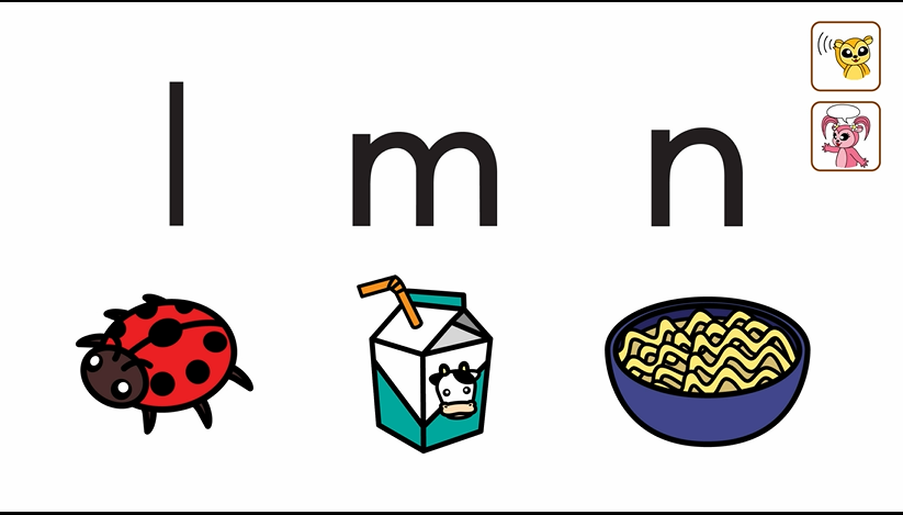 Do ladybugs drink milk and eat noodles? Let’s chant the sounds l, m and n! てんとう虫は牛乳を飲んで麺を食べるの？ｌ、ｍ、ｎの音をチャントしましょう！