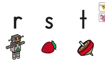 Do robots like strawberries and tops? Let’s learn the sounds r, s and t! ロボットはイチゴとコマが好き？ｒ、ｓ、ｔの音を覚えましょう！