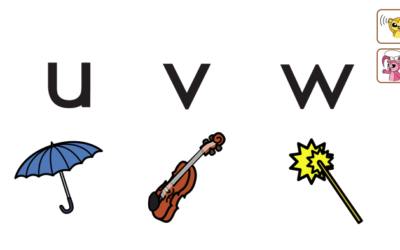 Do you have an umbrella? Can you play the violin?　傘を持っていますか？ヴァイオリンを弾けますか？u, v, wの音を覚えましょう！