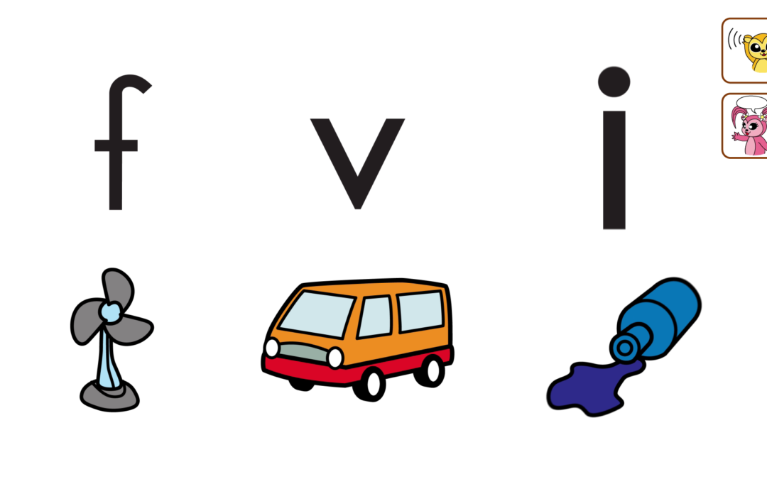 Don’t spill the ink on the fan! Let’s practice f, v and i sounds! インクをファンにこぼさないで！f, v, iの音を練習しましょう！